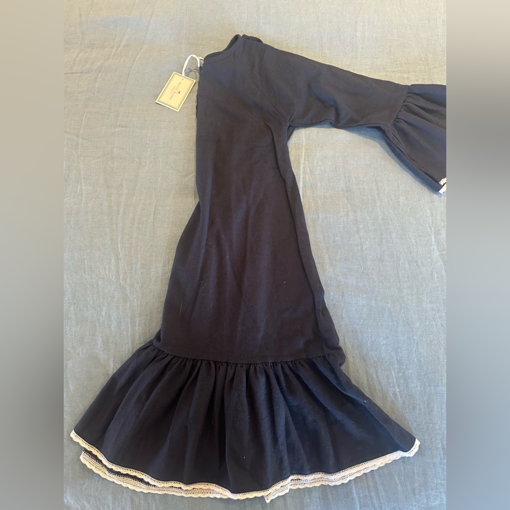 Girls’ Petite Plume Navy Nightgown - Picture 6 of 6